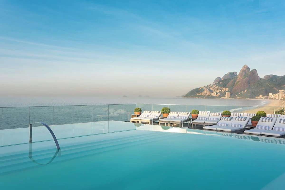 Fasano Infinity Pool - View from Ipanema to Arpoador at Fasano